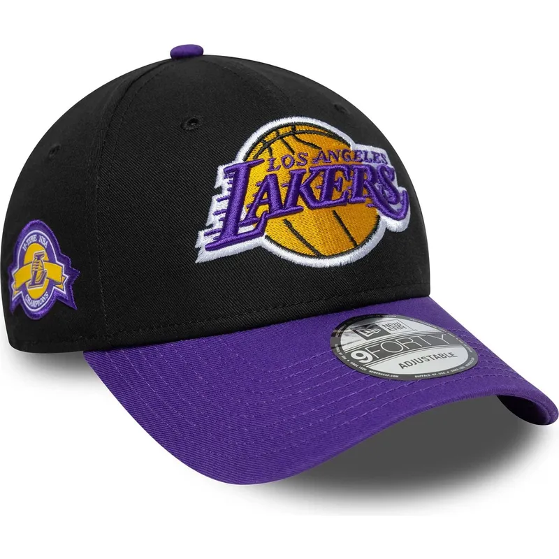 lippikset-kaareva-musta-saadettava-nauha-9forty-side-patch-los-angeles-lakers-nba-new-era