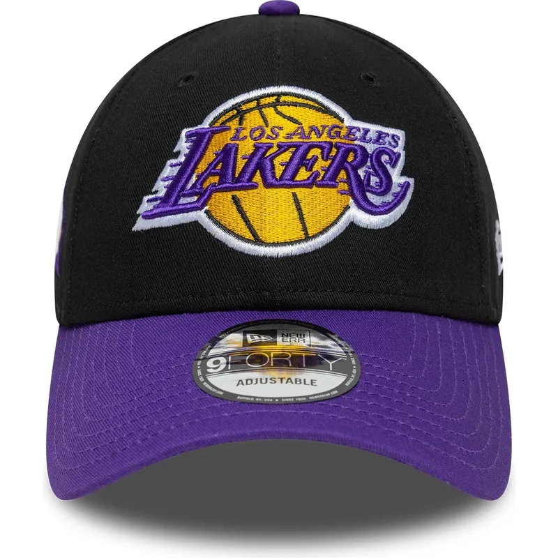 lippikset-kaareva-musta-saadettava-nauha-9forty-side-patch-los-angeles-lakers-nba-new-era