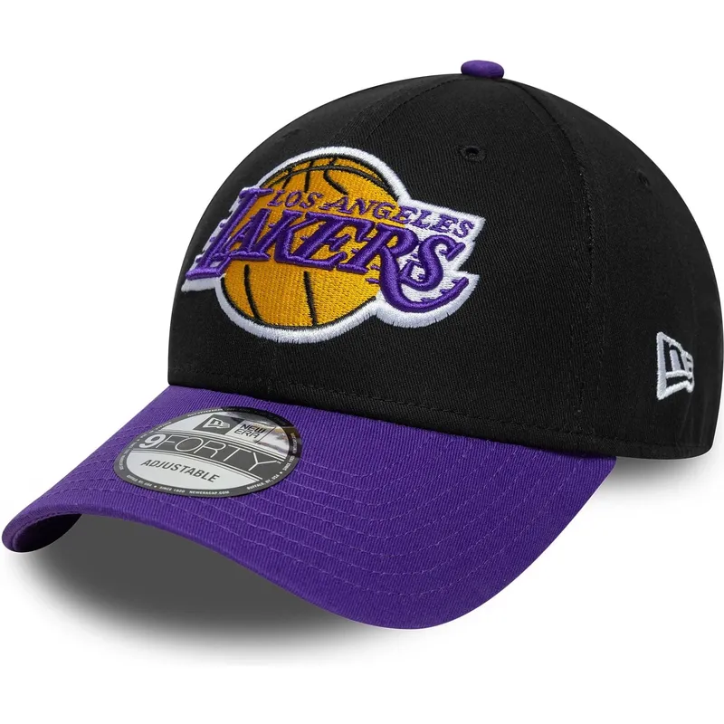 lippikset-kaareva-musta-saadettava-nauha-9forty-side-patch-los-angeles-lakers-nba-new-era