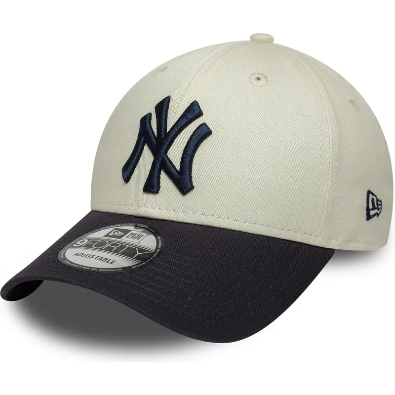 lippikset-kaareva-beige-saadettava-nauha-9forty-side-script-new-york-yankees-mlb-new-era