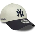lippikset-kaareva-beige-saadettava-nauha-9forty-side-script-new-york-yankees-mlb-new-era