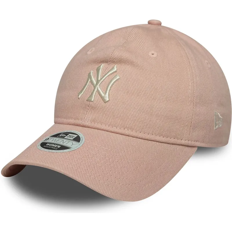 lippikset-kaareva-vaaleanpunainen-saadettava-nauha-9twenty-dye-denim-new-york-yankees-mlb-new-era