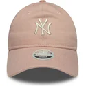 lippikset-kaareva-vaaleanpunainen-saadettava-nauha-9twenty-dye-denim-new-york-yankees-mlb-new-era