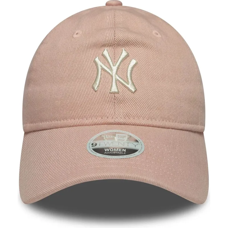 lippikset-kaareva-vaaleanpunainen-saadettava-nauha-9twenty-dye-denim-new-york-yankees-mlb-new-era