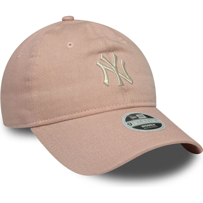 lippikset-kaareva-vaaleanpunainen-saadettava-nauha-9twenty-dye-denim-new-york-yankees-mlb-new-era