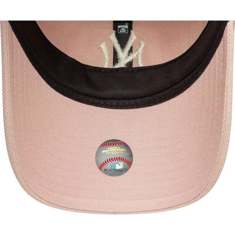 lippikset-kaareva-vaaleanpunainen-saadettava-nauha-9twenty-dye-denim-new-york-yankees-mlb-new-era