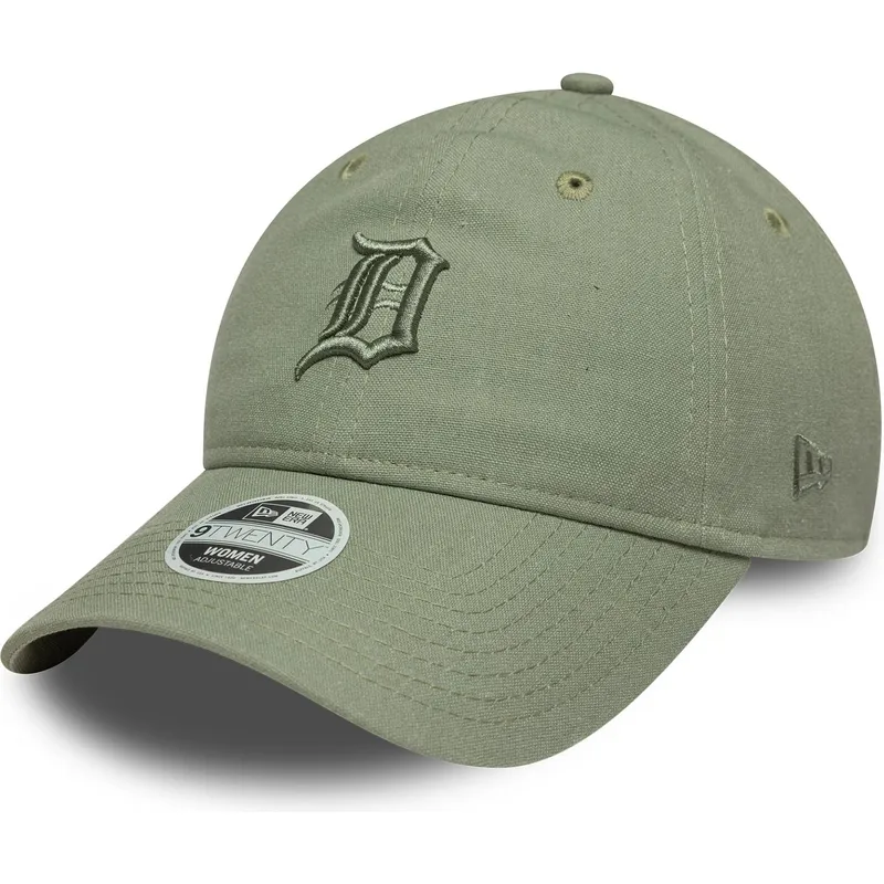 lippikset-kaareva-vihrea-saadettava-nauha-9twenty-linen-detroit-tigers-mlb-new-era