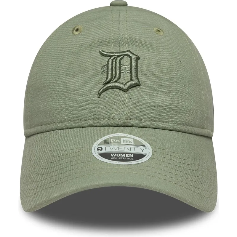 lippikset-kaareva-vihrea-saadettava-nauha-9twenty-linen-detroit-tigers-mlb-new-era