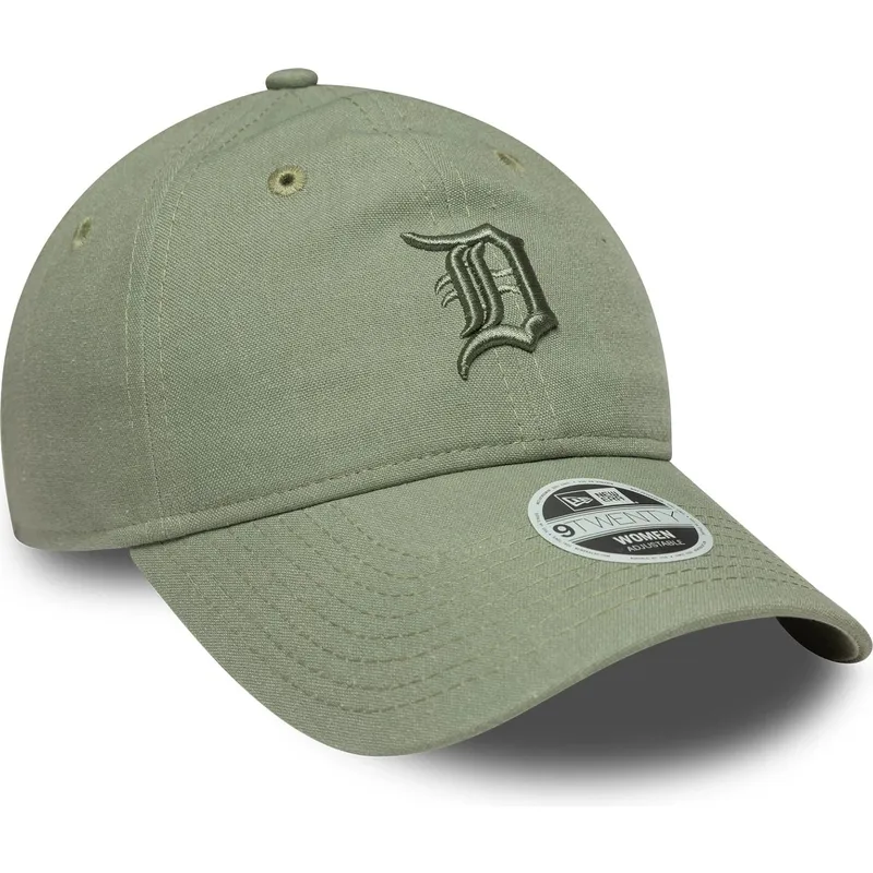 lippikset-kaareva-vihrea-saadettava-nauha-9twenty-linen-detroit-tigers-mlb-new-era