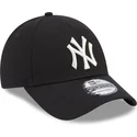 lippikset-kaareva-musta-saadettava-nauha-9forty-metallic-new-york-yankees-mlb-new-era
