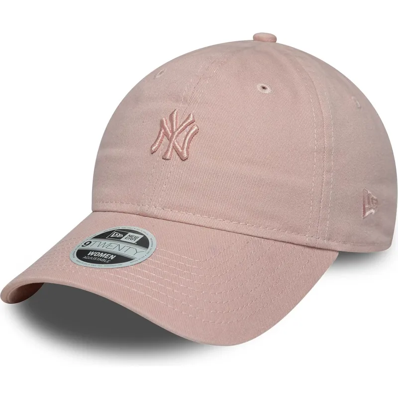 lippikset-kaareva-vaaleanpunainen-saadettava-nauha-9twenty-mini-washed-new-york-yankees-mlb-new-era