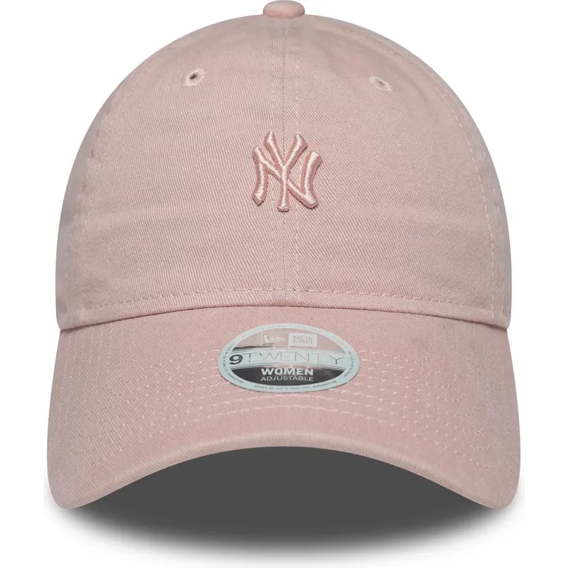lippikset-kaareva-vaaleanpunainen-saadettava-nauha-9twenty-mini-washed-new-york-yankees-mlb-new-era