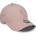 lippikset-kaareva-vaaleanpunainen-saadettava-nauha-9twenty-mini-washed-new-york-yankees-mlb-new-era