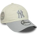 new-era-curved-brim-women-9twenty-world-series-cooperstown-new-york-yankees-mlb-beige-and-grey-adjustable-cap