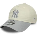 new-era-curved-brim-women-9twenty-world-series-cooperstown-new-york-yankees-mlb-beige-and-grey-adjustable-cap