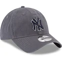 new-era-curved-brim-blue-logo-9twenty-core-classics-new-york-yankees-mlb-grey-adjustable-cap