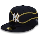 lippikset-littea-laivastonsininen-istuva-59fifty-chain-wrap-new-york-yankees-mlb-new-era