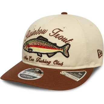 New Era Curved Brim 9FIFTY Retro Crown Outdoor Fishing Club Brown Adjustable Cap