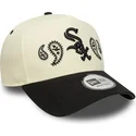 lippikset-kaareva-beige-snapback-a-frame-paisley-chicago-white-sox-mlb-new-era