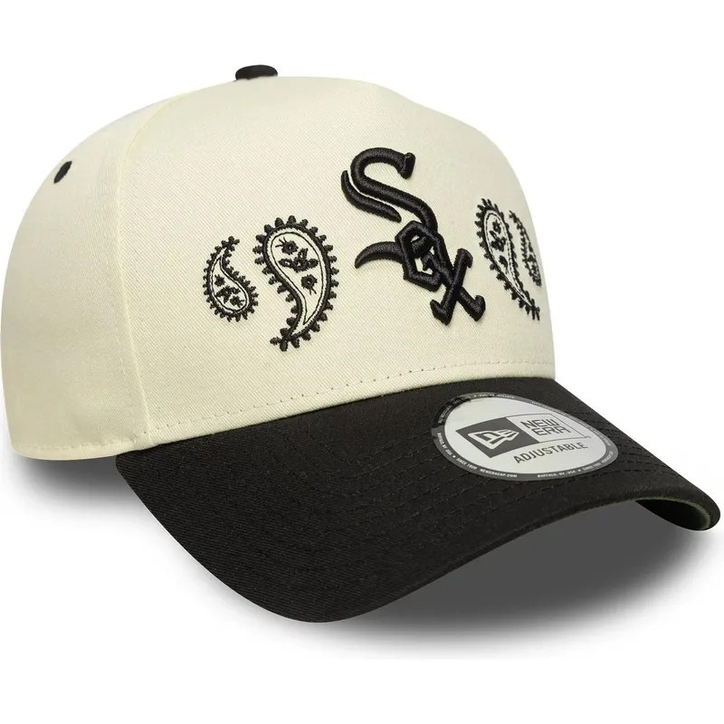 lippikset-kaareva-beige-snapback-a-frame-paisley-chicago-white-sox-mlb-new-era