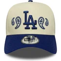 new-era-curved-brim-a-frame-paisley-los-angeles-dodgers-mlb-beige-and-blue-snapback-cap