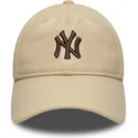 lippikset-kaareva-beige-saadettava-nauha-9twenty-leather-new-york-yankees-mlb-new-era