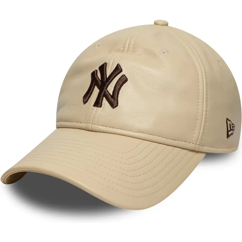 lippikset-kaareva-beige-saadettava-nauha-9twenty-leather-new-york-yankees-mlb-new-era