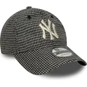 lippikset-kaareva-musta-saadettava-nauha-9twenty-houndstooth-new-york-yankees-mlb-new-era