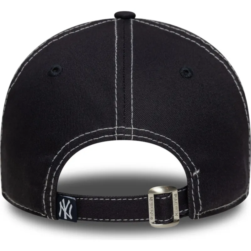 lippikset-kaareva-laivastonsininen-saadettava-nauha-9twenty-contrast-stitch-new-york-yankees-mlb-new-era
