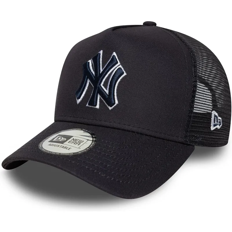 lippikset-kaareva-rekka-laivastonsininen-snapback-a-frame-outline-new-york-yankees-mlb-new-era