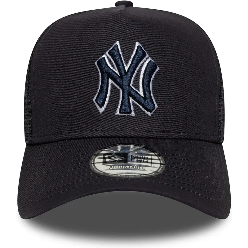 lippikset-kaareva-rekka-laivastonsininen-snapback-a-frame-outline-new-york-yankees-mlb-new-era