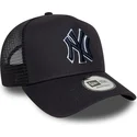 lippikset-kaareva-rekka-laivastonsininen-snapback-a-frame-outline-new-york-yankees-mlb-new-era