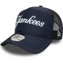 lippikset-kaareva-rekka-laivastonsininen-snapback-a-frame-script-new-york-yankees-mlb-new-era