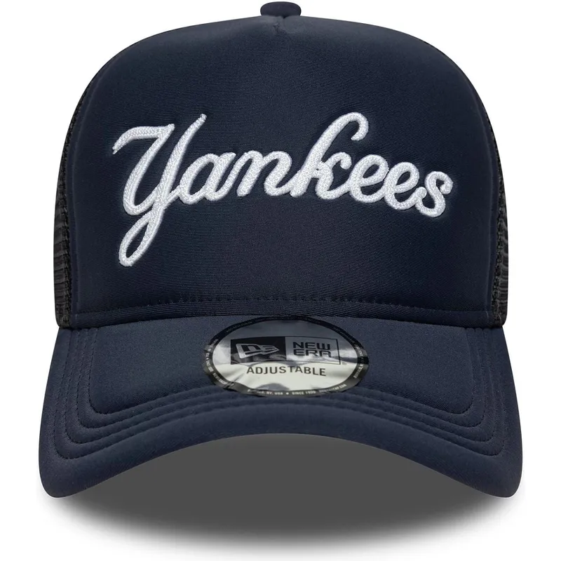 lippikset-kaareva-rekka-laivastonsininen-snapback-a-frame-script-new-york-yankees-mlb-new-era