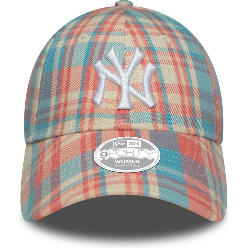 lippikset-kaareva-vaaleanpunainen-saadettava-nauha-9forty-check-new-york-yankees-mlb-new-era