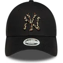 lippikset-kaareva-musta-saadettava-nauha-9forty-leopard-infill-new-york-yankees-mlb-new-era