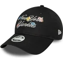 lippikset-kaareva-musta-saadettava-nauha-9forty-floral-script-new-york-yankees-mlb-new-era