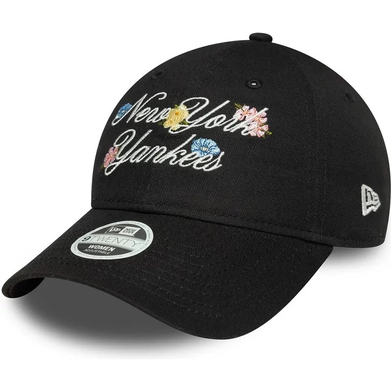 lippikset-kaareva-musta-saadettava-nauha-9forty-floral-script-new-york-yankees-mlb-new-era lippikset-kaareva-musta-saadettava-nauha-9forty-floral-script-new-york-yankees-mlb-new-era