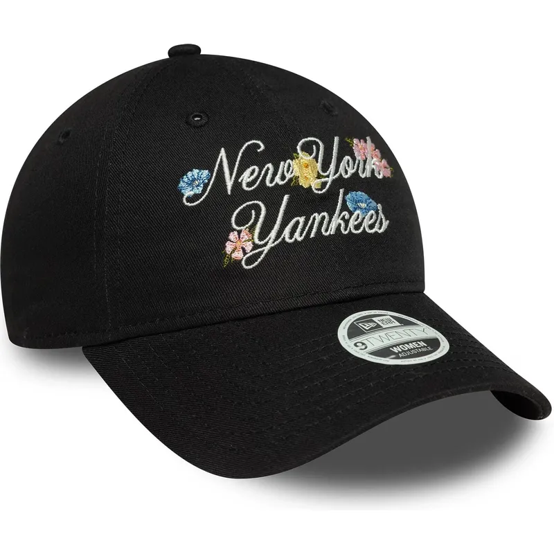 lippikset-kaareva-musta-saadettava-nauha-9forty-floral-script-new-york-yankees-mlb-new-era lippikset-kaareva-musta-saadettava-nauha-9forty-floral-script-new-york-yankees-mlb-new-era