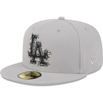 New Era Flat Brim 59FIFTY Cracked Los Angeles Dodgers MLB Grey Fitted Cap
