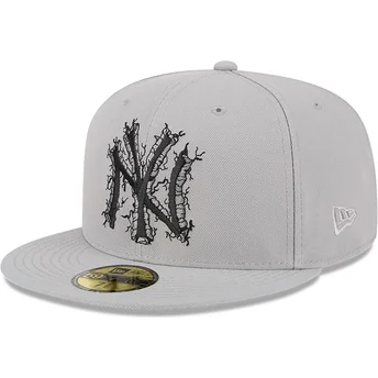 New Era Flat Brim 59FIFTY Cracked New York Yankees MLB Grey Fitted Cap