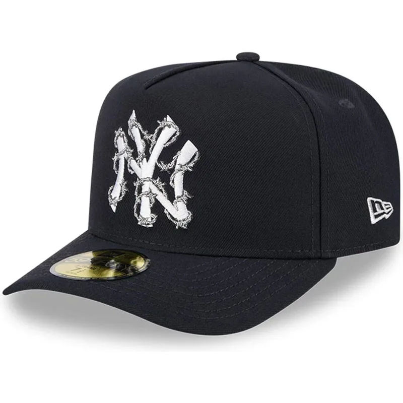 lippikset-kaareva-laivastonsininen-istuva-59fifty-a-frame-wired-new-york-yankees-mlb-new-era