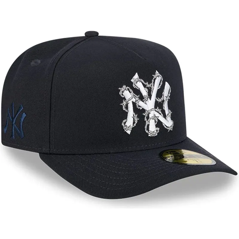 lippikset-kaareva-laivastonsininen-istuva-59fifty-a-frame-wired-new-york-yankees-mlb-new-era