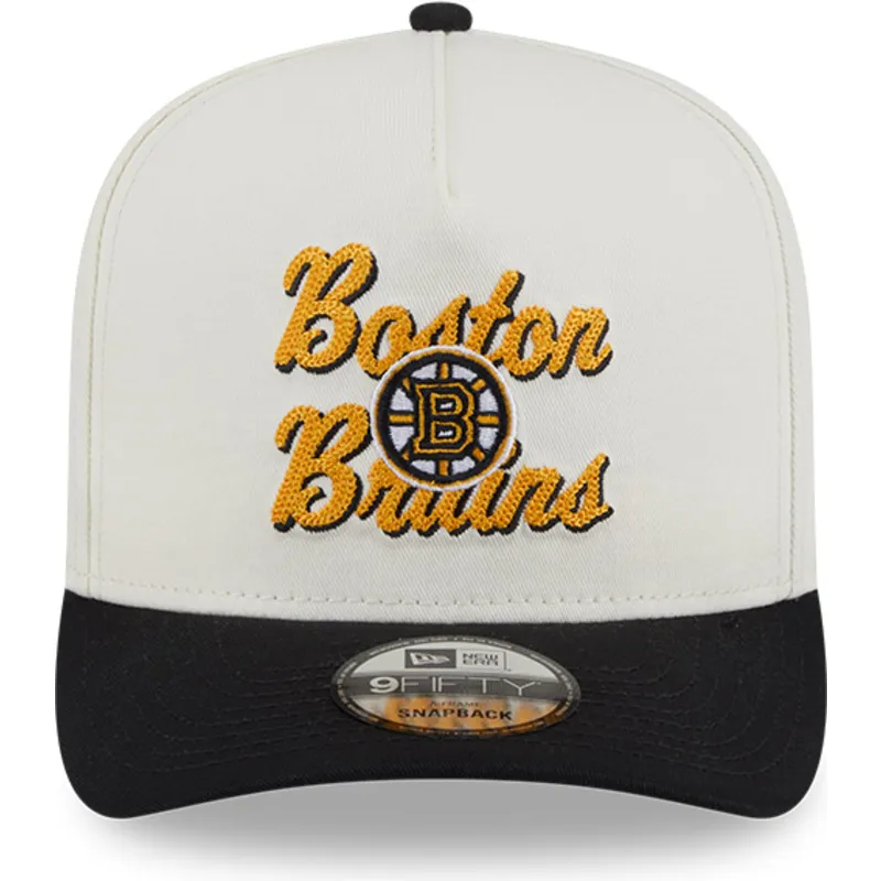 cap-kaareva-beige-snapback-9fifty-a-frame-chainstitch-boston-bruins-nhl-new-era