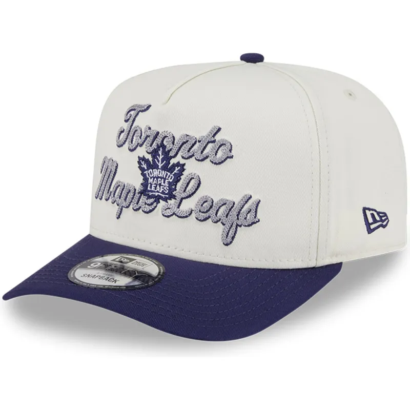 lippikset-kaareva-beige-snapback-9fifty-a-frame-chainstitch-toronto-maple-leafs-nhl-new-era