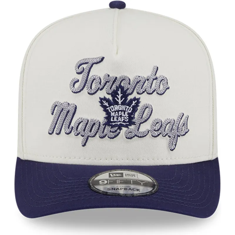 lippikset-kaareva-beige-snapback-9fifty-a-frame-chainstitch-toronto-maple-leafs-nhl-new-era