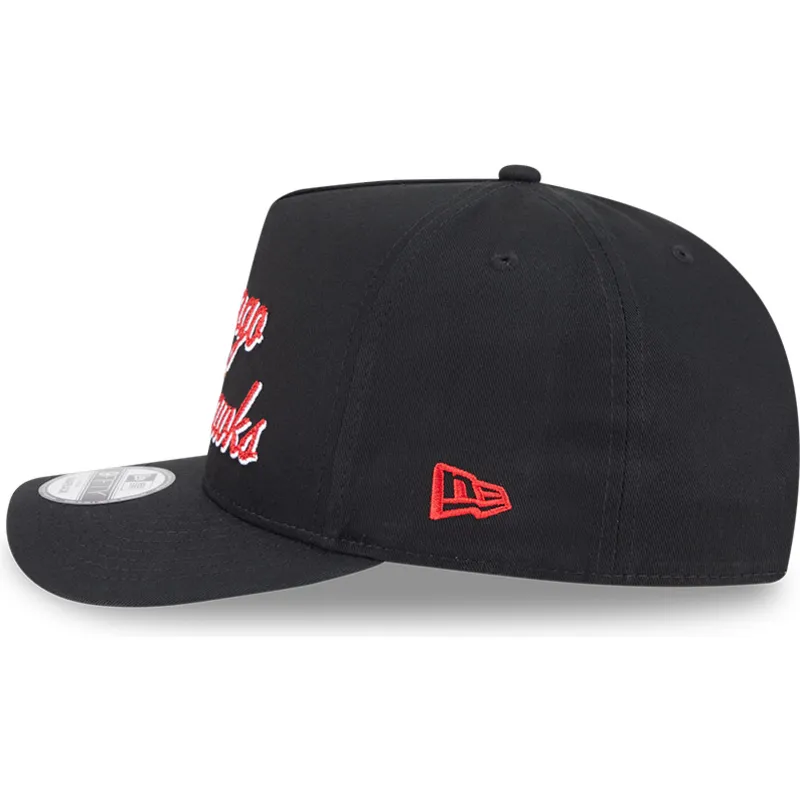 lippikset-kaareva-musta-snapback-9fifty-a-frame-chainstitch-chicago-blackhawks-nhl-new-era