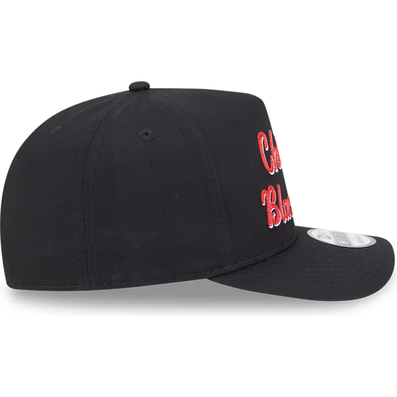 lippikset-kaareva-musta-snapback-9fifty-a-frame-chainstitch-chicago-blackhawks-nhl-new-era