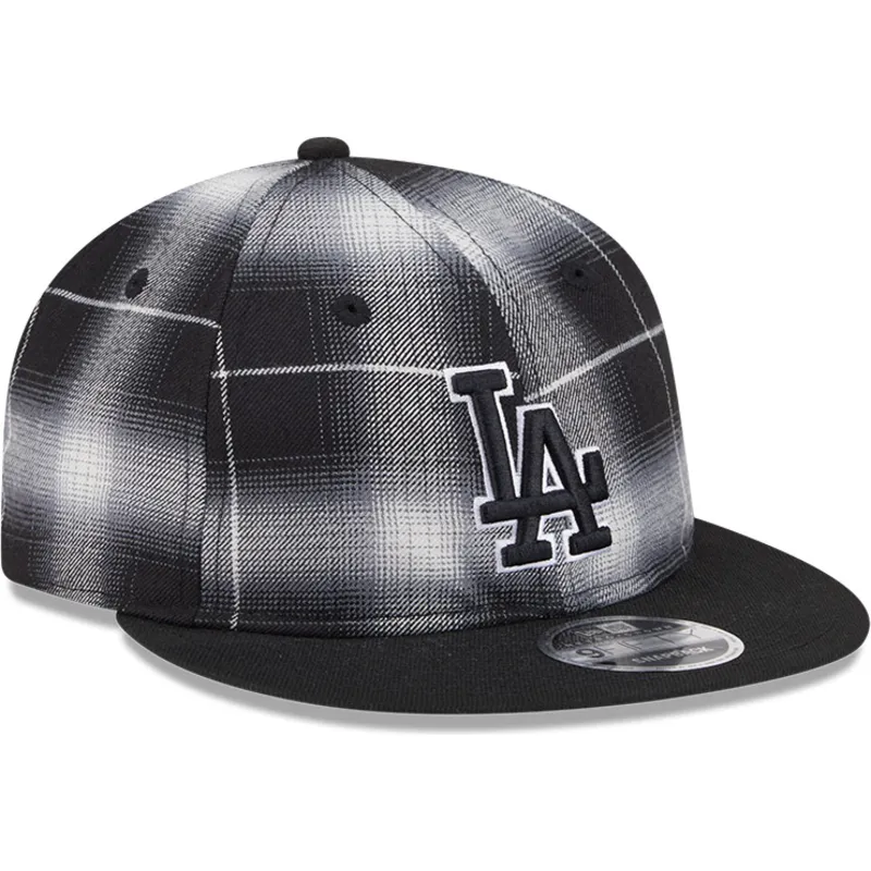 lippikset-littea-musta-snapback-9fifty-retro-crown-plaid-los-angeles-dodgers-mlb-new-era
