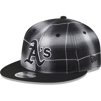 Lippikset litteä musta snapback 9FIFTY Retro Crown Plaid Oakland Athletics MLB New Era